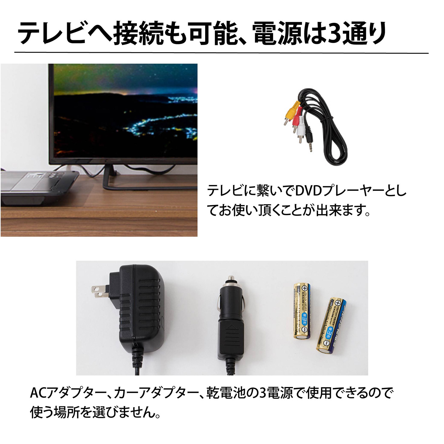 7インチポータブルDVDプレーヤー (乾電池) TH-PDV07 : 製品一覧